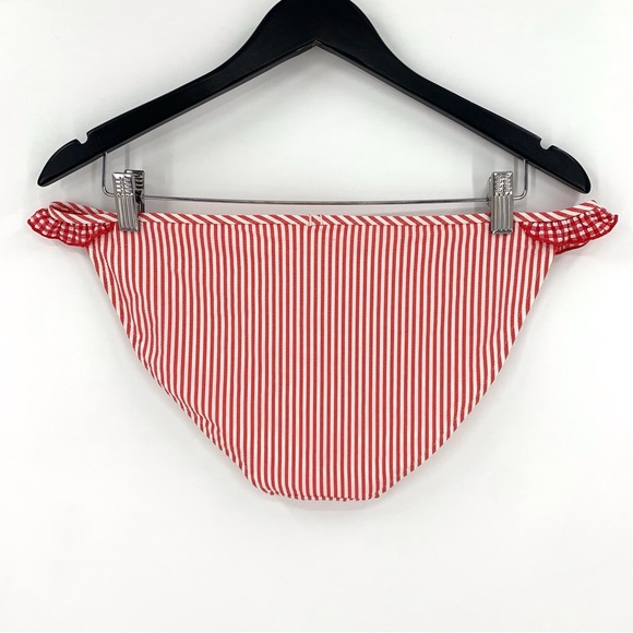 Aerie NWOT Red and White Gingham Striped Ruffle Detail Bikini Bottom, Large - Picture 12 of 16